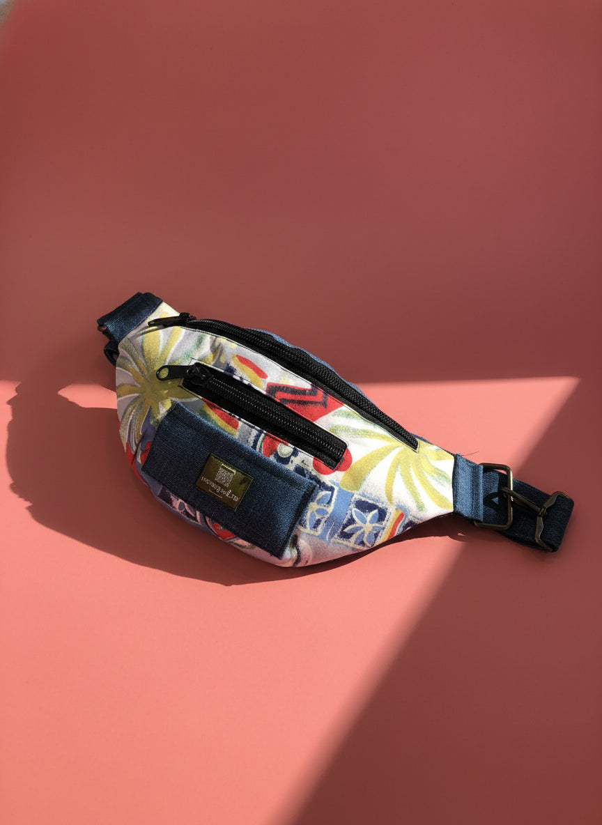 Abstract Blue-Red Yellowish Crossbody bag