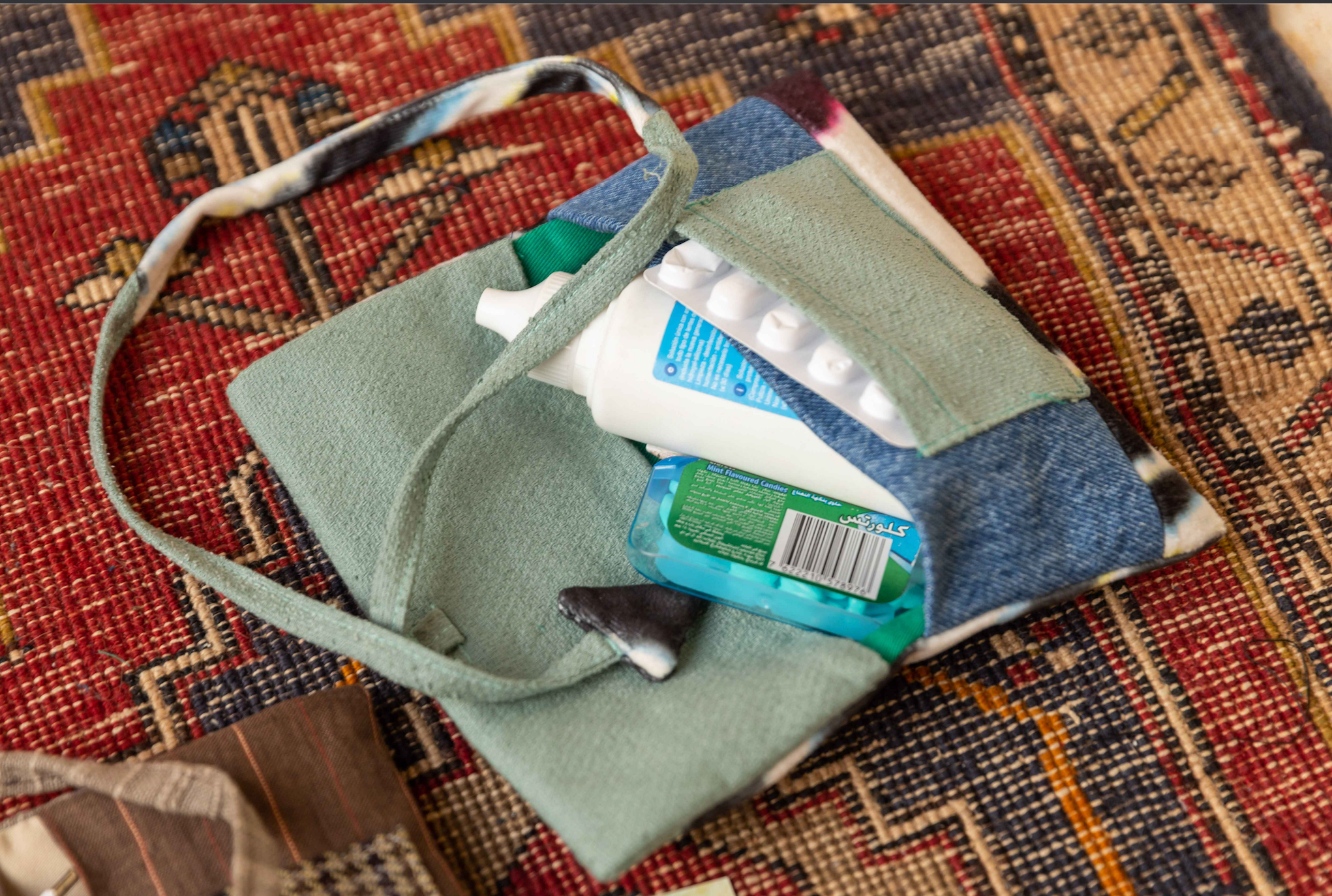 Upcycled multipurpose devil tail pouch