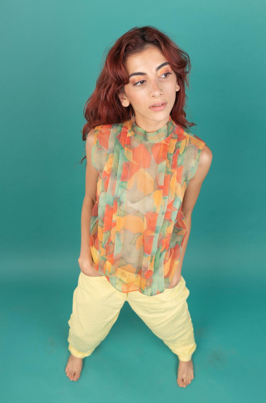 Floral see-through top