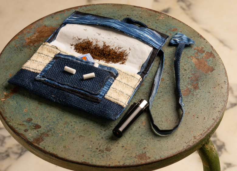 Upcycled multipurpose devil tail pouch