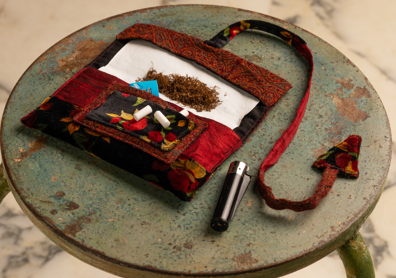 Upcycled multipurpose devil tail pouch