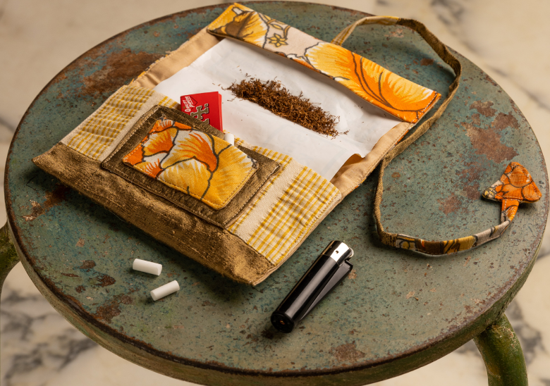 Upcycled multipurpose devil tail pouch