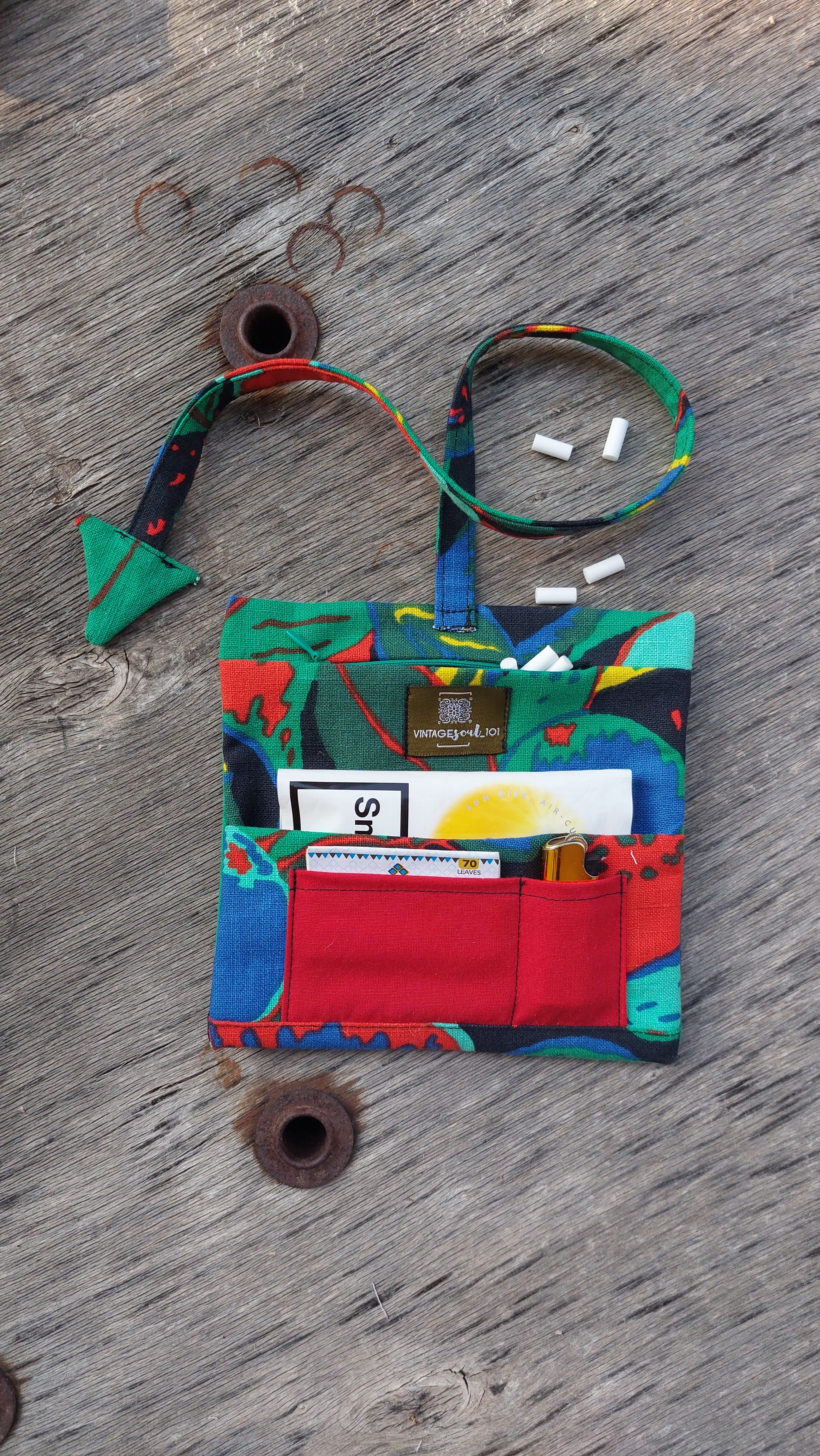 Upcycled multipurpose devil tail pouch