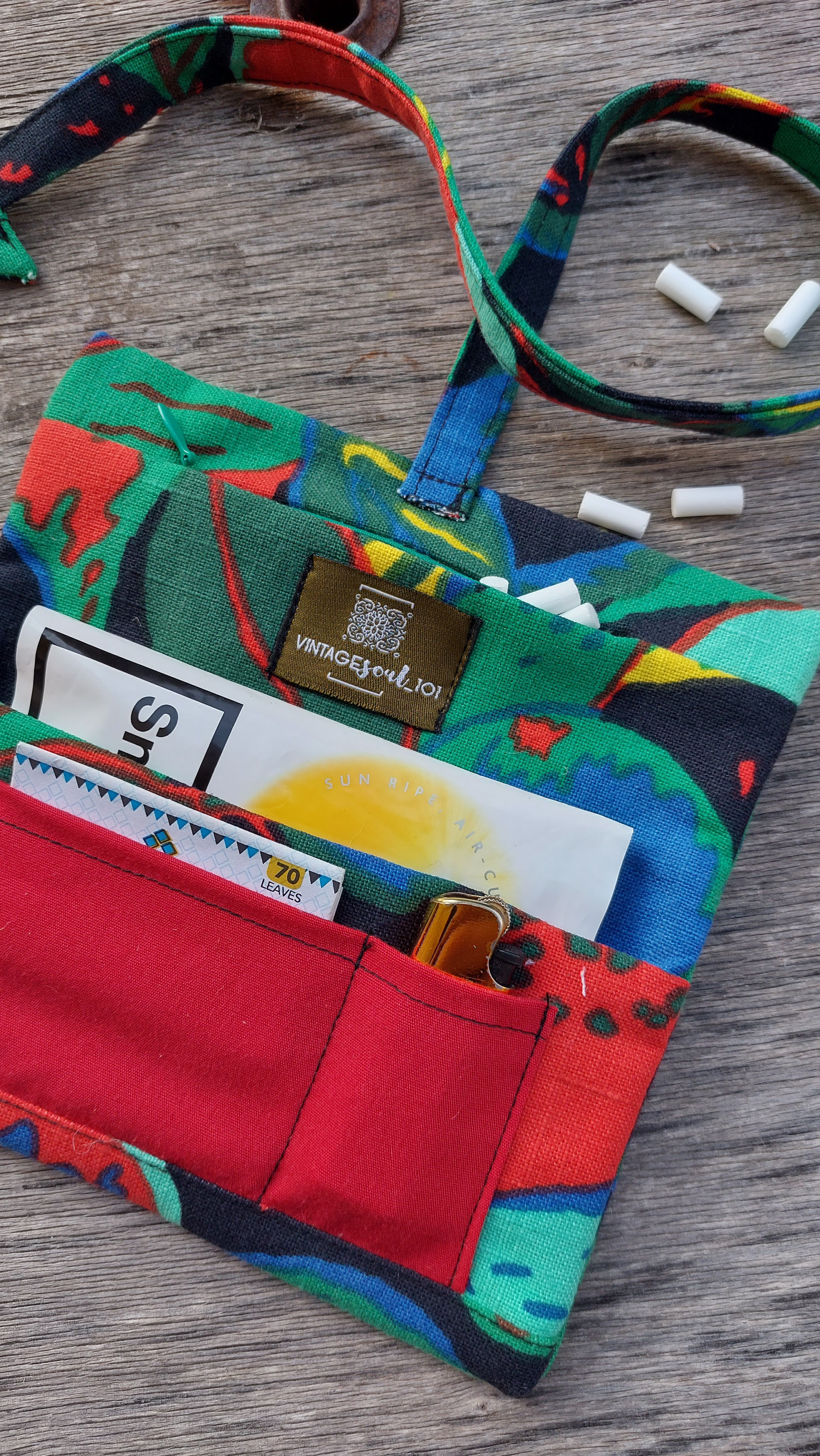 Upcycled multipurpose devil tail pouch