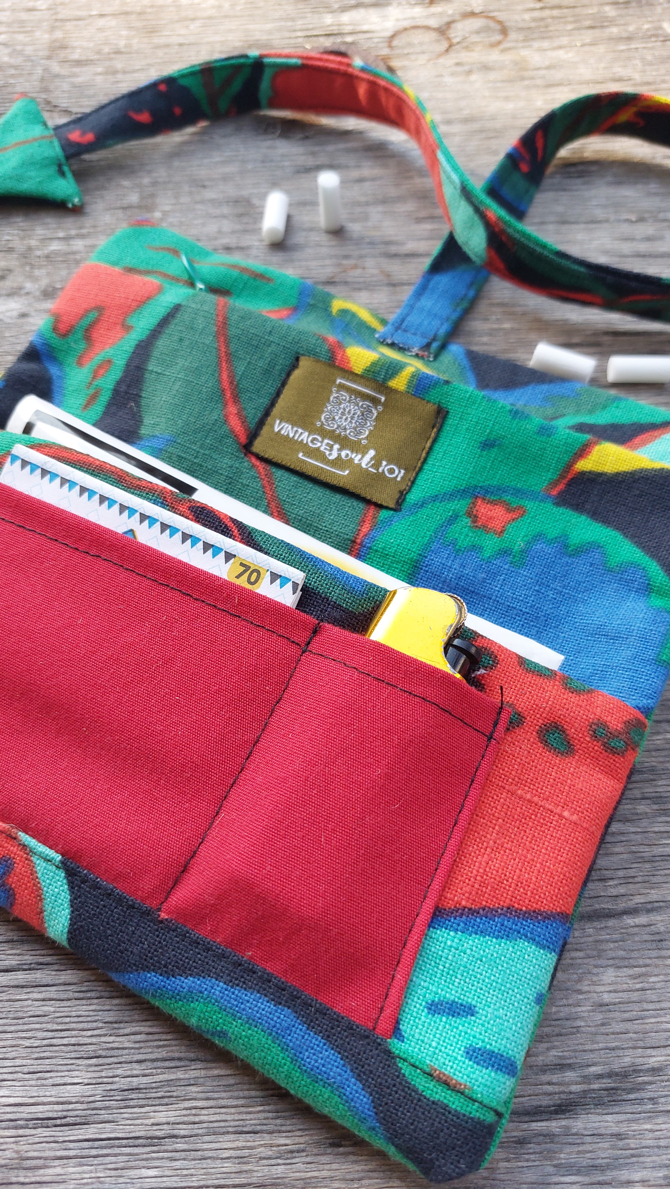 Upcycled multipurpose devil tail pouch