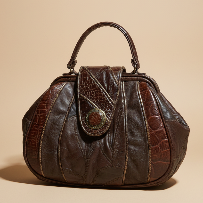 Brown stylish leather handbag