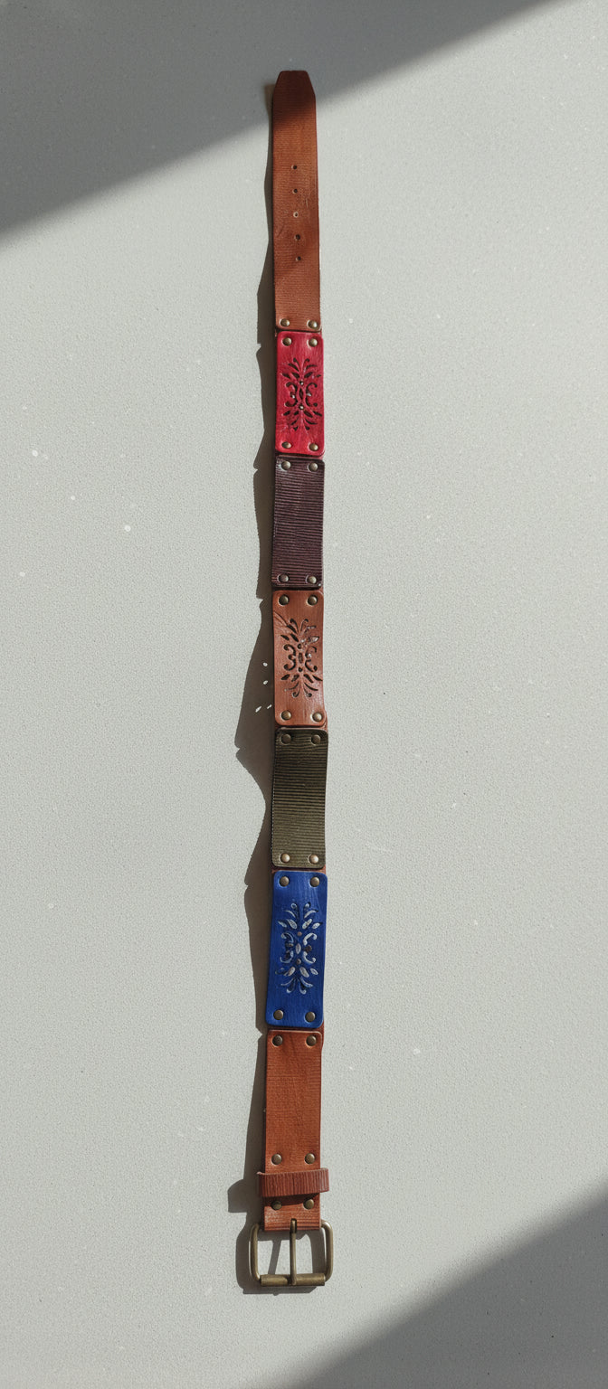 Leather unique belt