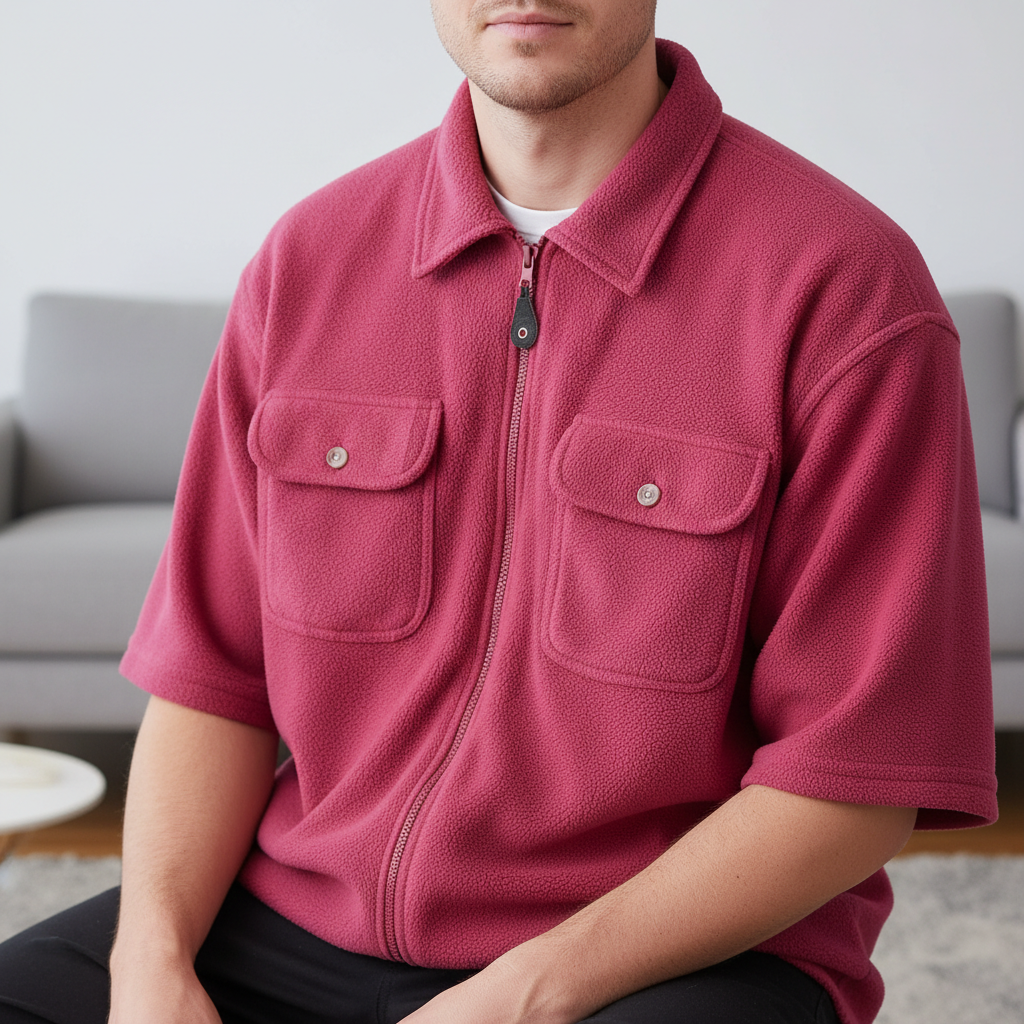 Dark Red 90's fleece shirt