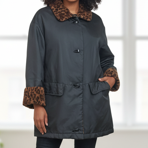 90's jacket leopard print