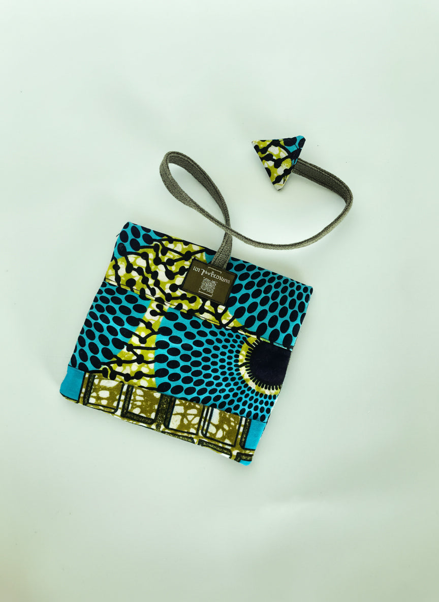 Upcycled multipurpose african devil tail pouch