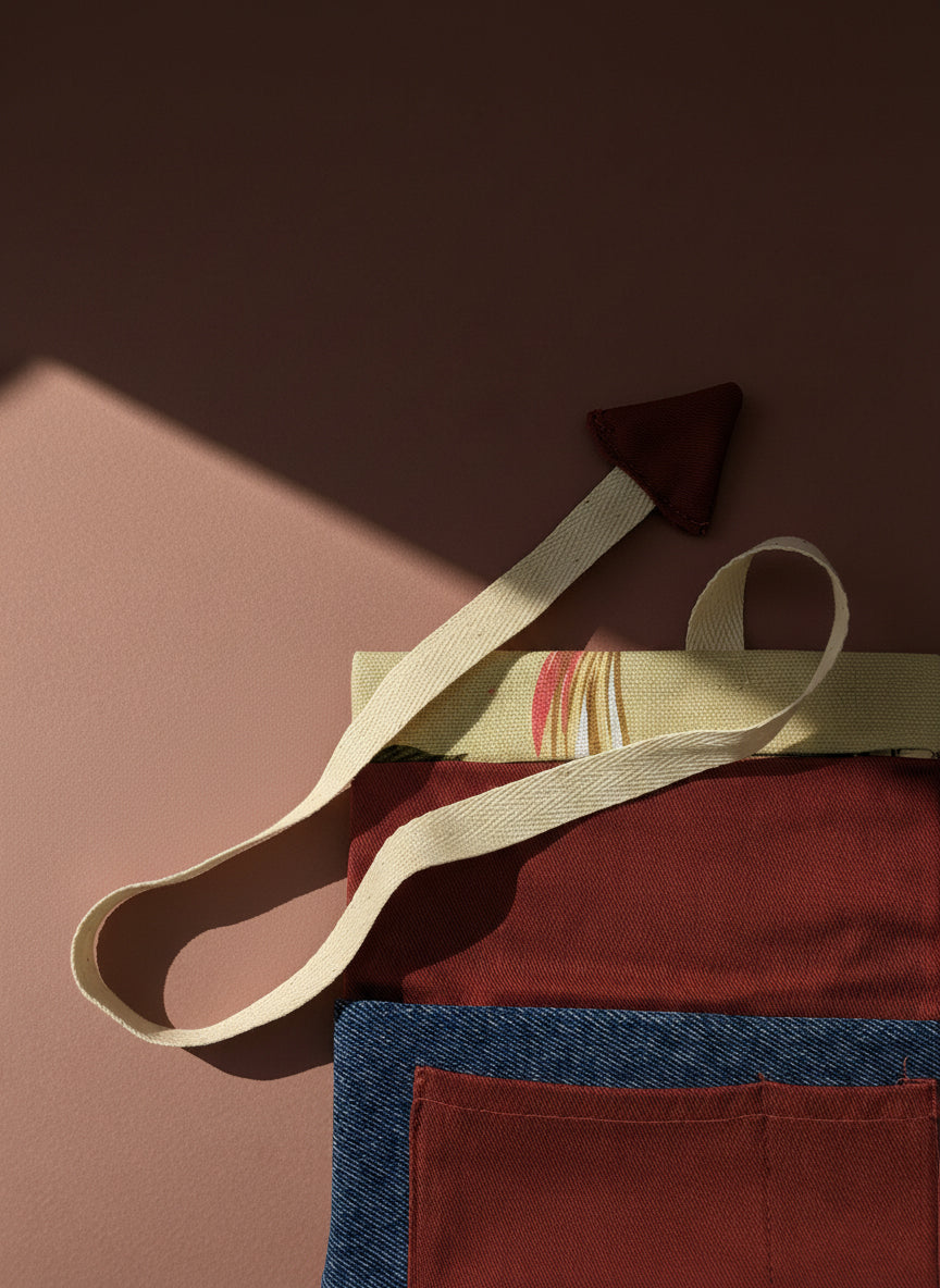 Upcycled multipurpose floral pattern devil tail pouch