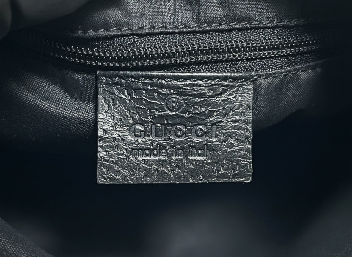 Vintage GUCCI Nylon Jackie Shoulder Bag Black