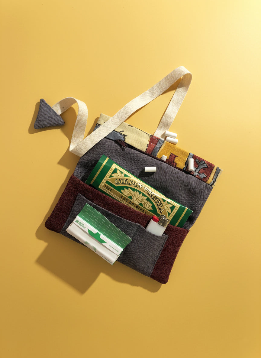 Upcycled multipurpose devil tail pouch