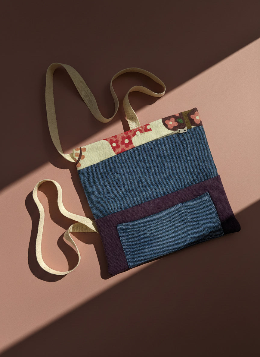 Upcycled multipurpose devil tail pouch