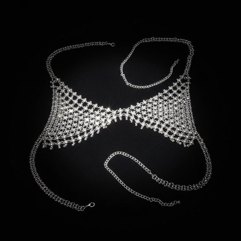 Silver unique vintage handmade bra