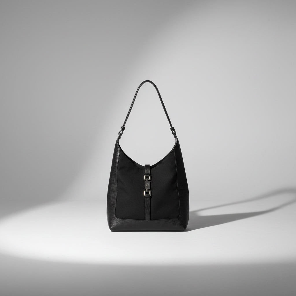 Vintage GUCCI Nylon Jackie Shoulder Bag Black