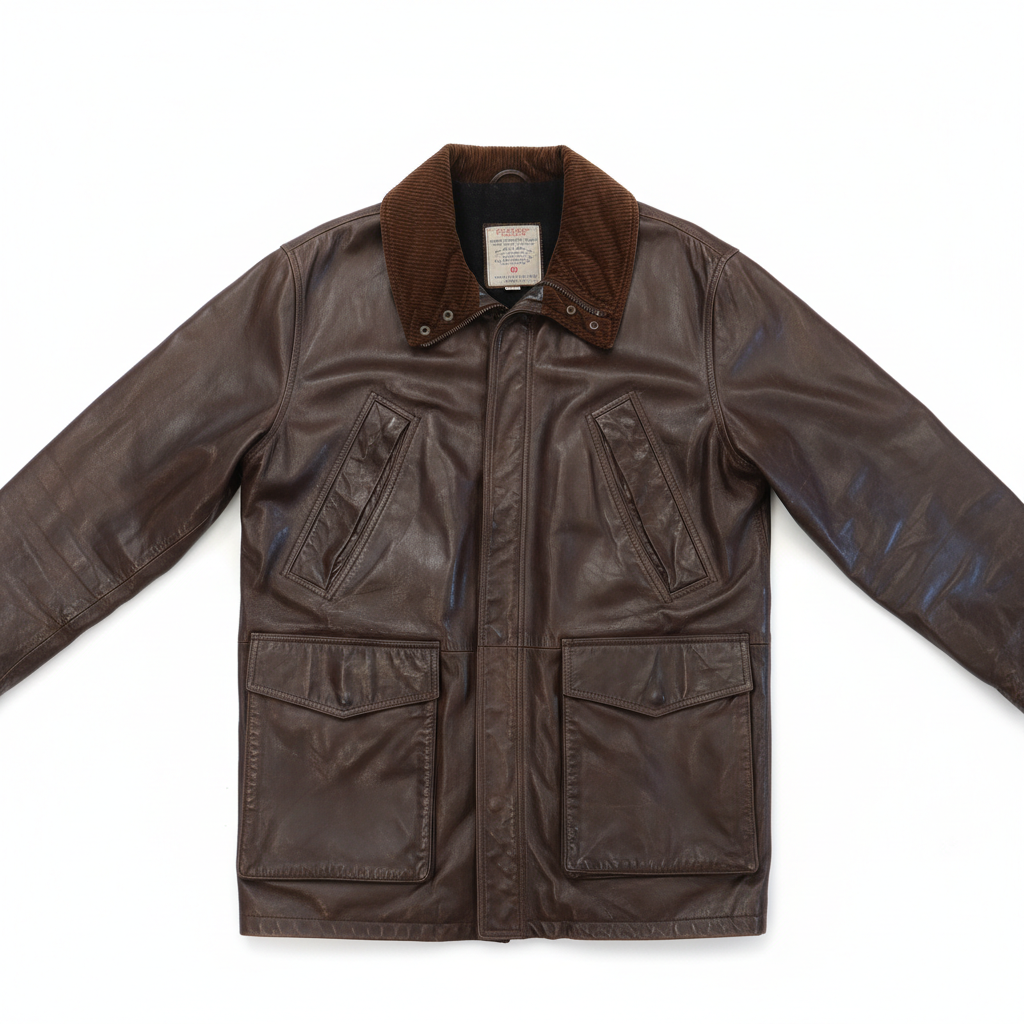 Brown leather jacket