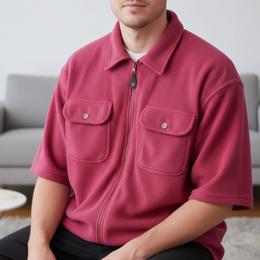 Dark Red 90's fleece shirt