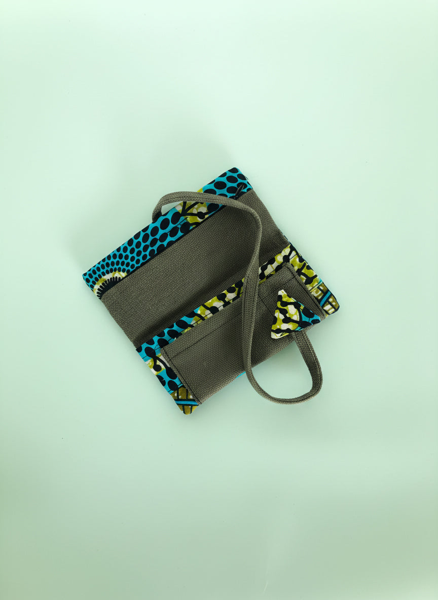 Upcycled multipurpose african devil tail pouch